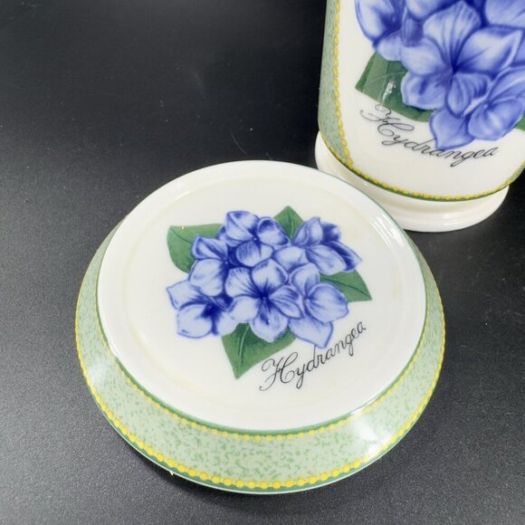 Saint James Hankook Super Strong Porcelain Mug Cup W Lid Coaster Hydrangea Mug - Picture 7 of 14